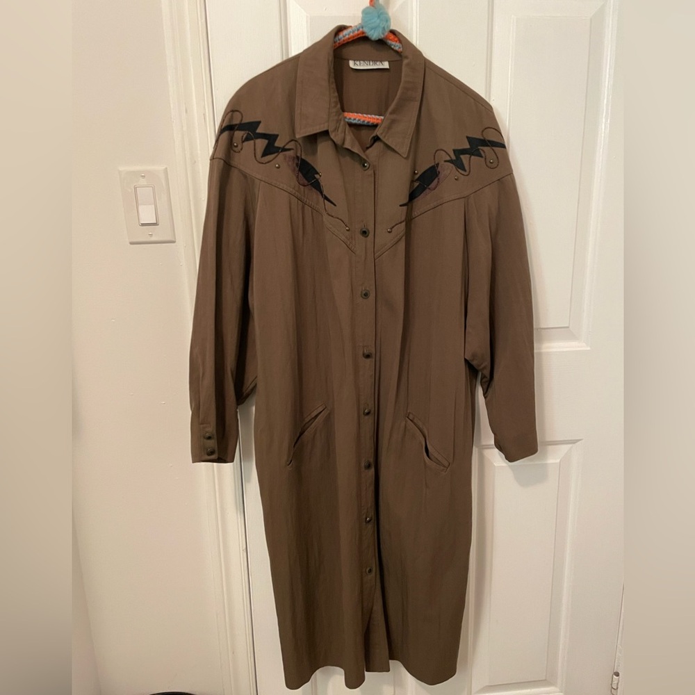 Lightweight Western Duster Jacket (No size tag, see measurements)